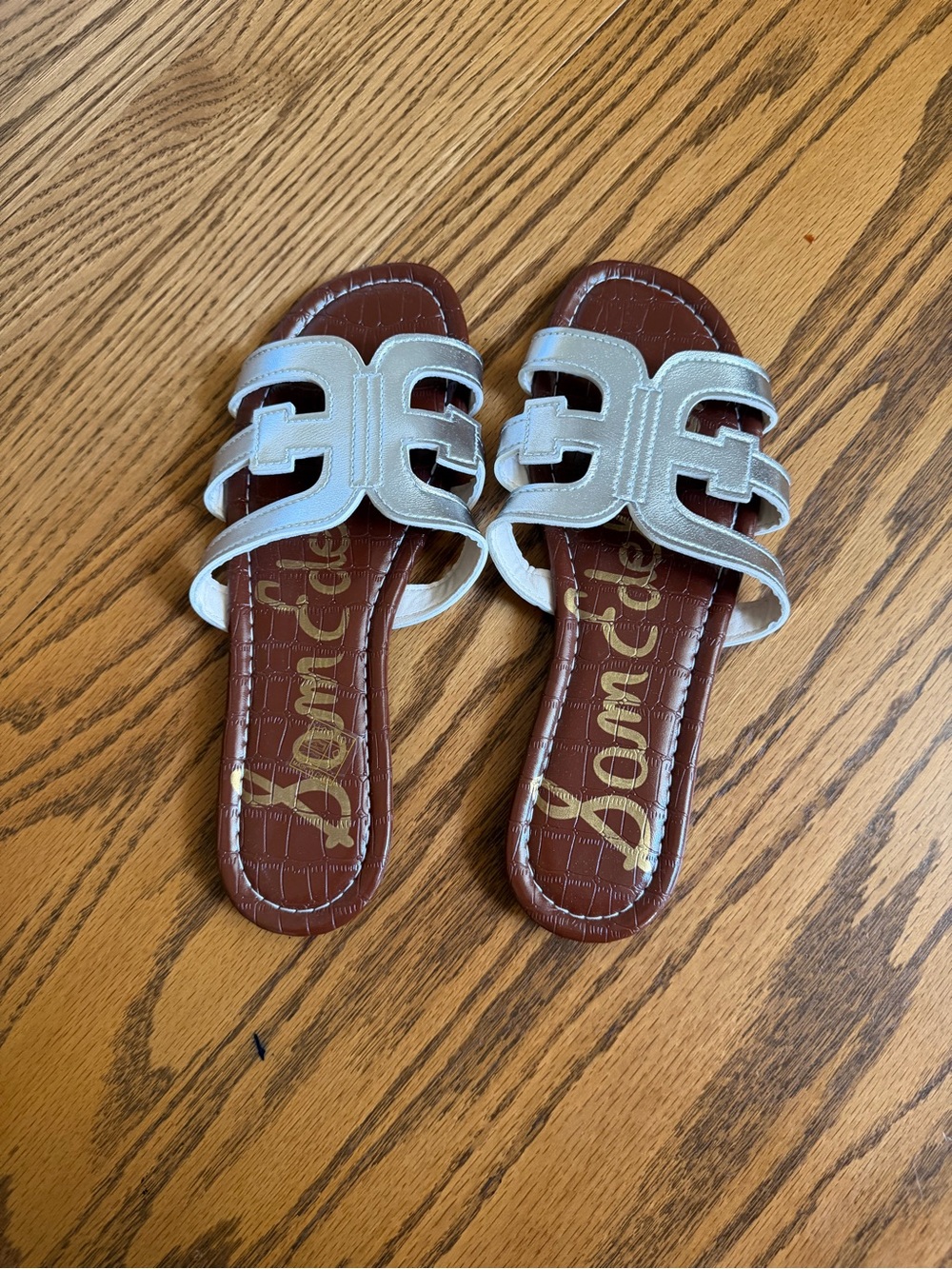 Fashion “Sam” Silver Slide Sandals - Women's Casual  Slides